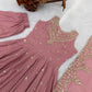 Roman Chanderi Silk Embroidered Anarkali Suit Set