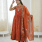 Roman Chanderi Silk Embroidered Anarkali Suit Set