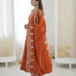Roman Chanderi Silk Embroidered Anarkali Suit Set