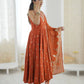 Roman Chanderi Silk Embroidered Anarkali Suit Set