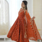 Roman Chanderi Silk Embroidered Anarkali Suit Set