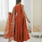 Roman Chanderi Silk Embroidered Anarkali Suit Set