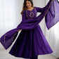 Roman Chanderi Silk Embroidered Anarkali Suit Set