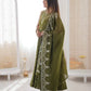 Roman Chanderi Silk Embroidered Anarkali Suit Set