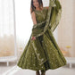 Roman Chanderi Silk Embroidered Anarkali Suit Set