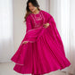 Roman Chanderi Silk Embroidered Anarkali Suit Set