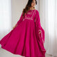 Roman Chanderi Silk Embroidered Anarkali Suit Set