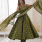 Roman Chanderi Silk Embroidered Anarkali Suit Set