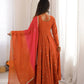 Roman Silk Anarkali Set with Mirror Work