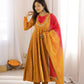Roman Silk Anarkali Set with Mirror Work