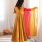 Roman Silk Anarkali Set with Mirror Work