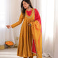 Roman Silk Anarkali Set with Mirror Work