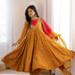 Roman Silk Anarkali Set with Mirror Work