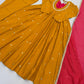 Roman Silk Anarkali Set with Mirror Work