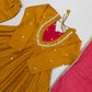 Roman Silk Anarkali Set with Mirror Work