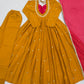 Roman Silk Anarkali Set with Mirror Work