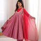 Roman Silk Anarkali Set with Mirror Work