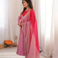 Roman Silk Anarkali Set with Mirror Work
