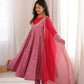 Roman Silk Anarkali Set with Mirror Work