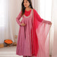 Roman Silk Anarkali Set with Mirror Work