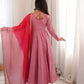 Roman Silk Anarkali Set with Mirror Work