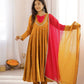 Roman Silk Anarkali Set with Mirror Work