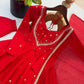 Roman Silk Anarkali Set with Mirror Work