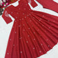 Roman Silk Booti Anarkali