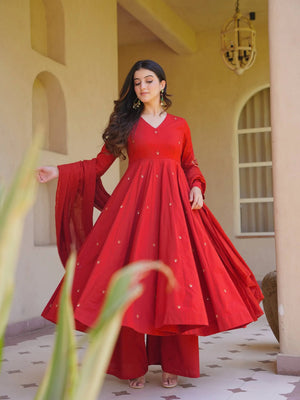 Roman Silk Booti Anarkali