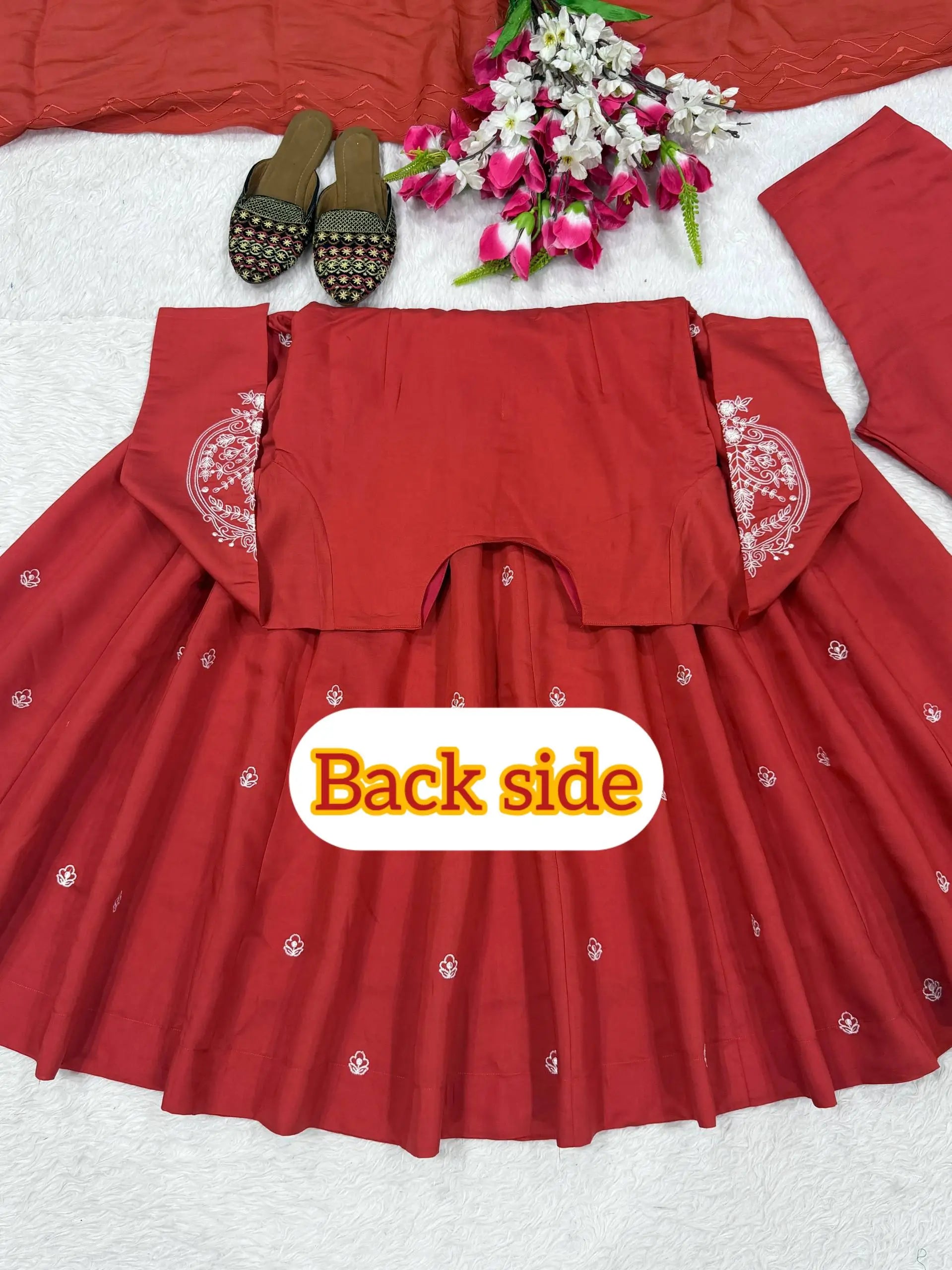 Roman Silk Booti Anarkali