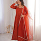 Roman Silk Chanderi Anarkali Suit Set