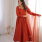 Roman Silk Chanderi Anarkali Suit Set