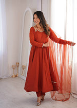 Roman Silk Chanderi Anarkali Suit Set
