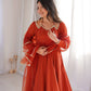 Roman Silk Chanderi Anarkali Suit Set
