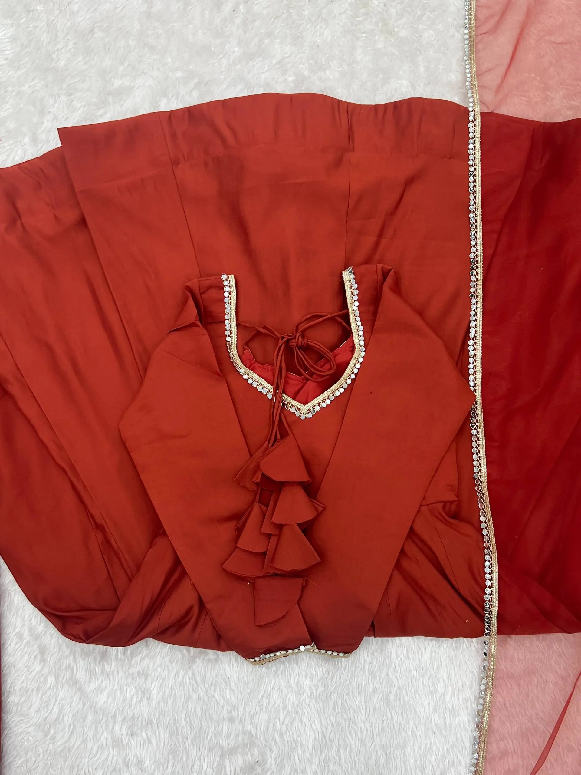 Roman Silk Chanderi Anarkali Suit Set