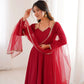 Roman Silk Chanderi Anarkali Suit Set
