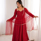 Roman Silk Chanderi Anarkali Suit Set