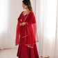 Roman Silk Chanderi Anarkali Suit Set