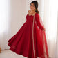 Roman Silk Chanderi Anarkali Suit Set