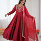 Roman Silk Embroidered Anarkali Set