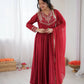 Roman Silk Embroidered Anarkali Set