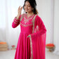 Roman Silk Embroidered Anarkali Set