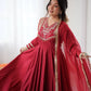 Roman Silk Embroidered Anarkali Set