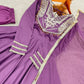 Roman Silk Embroidered Anarkali Set