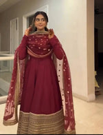 Roman Silk Embroidered Anarkali Set