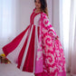Roman Silk Embroidered Gown Set
