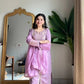 Roman Silk Embroidered Kurti Palazzo Set with Organza Dupatta for Festive and Wedding Wear