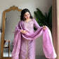 Roman Silk Embroidered Kurti Palazzo Set with Organza Dupatta for Festive and Wedding Wear