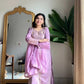 Roman Silk Embroidered Kurti Palazzo Set with Organza Dupatta for Festive and Wedding Wear