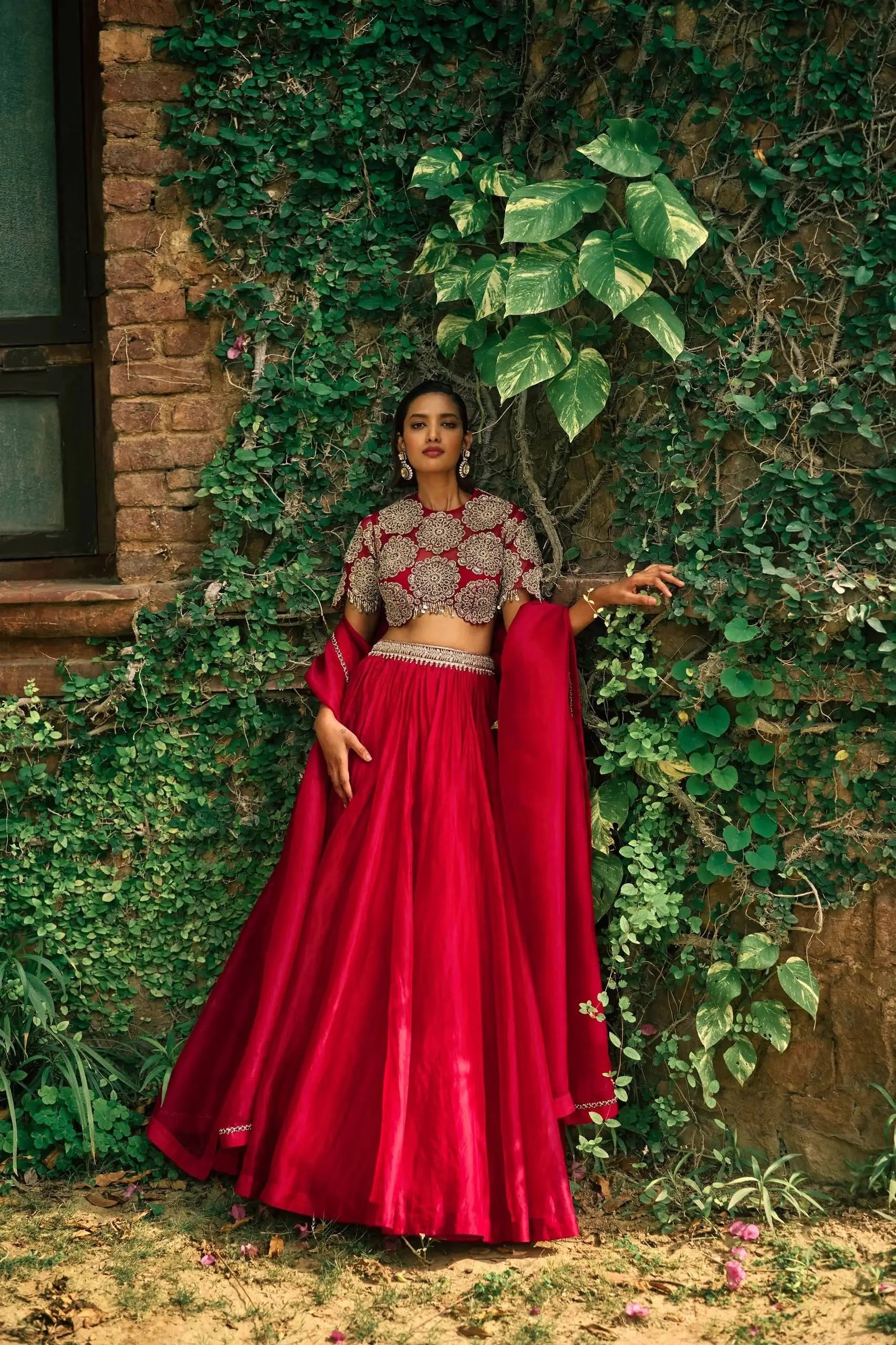 Roman Silk Embroidered Lehenga Set for Wedding and Festive Wear